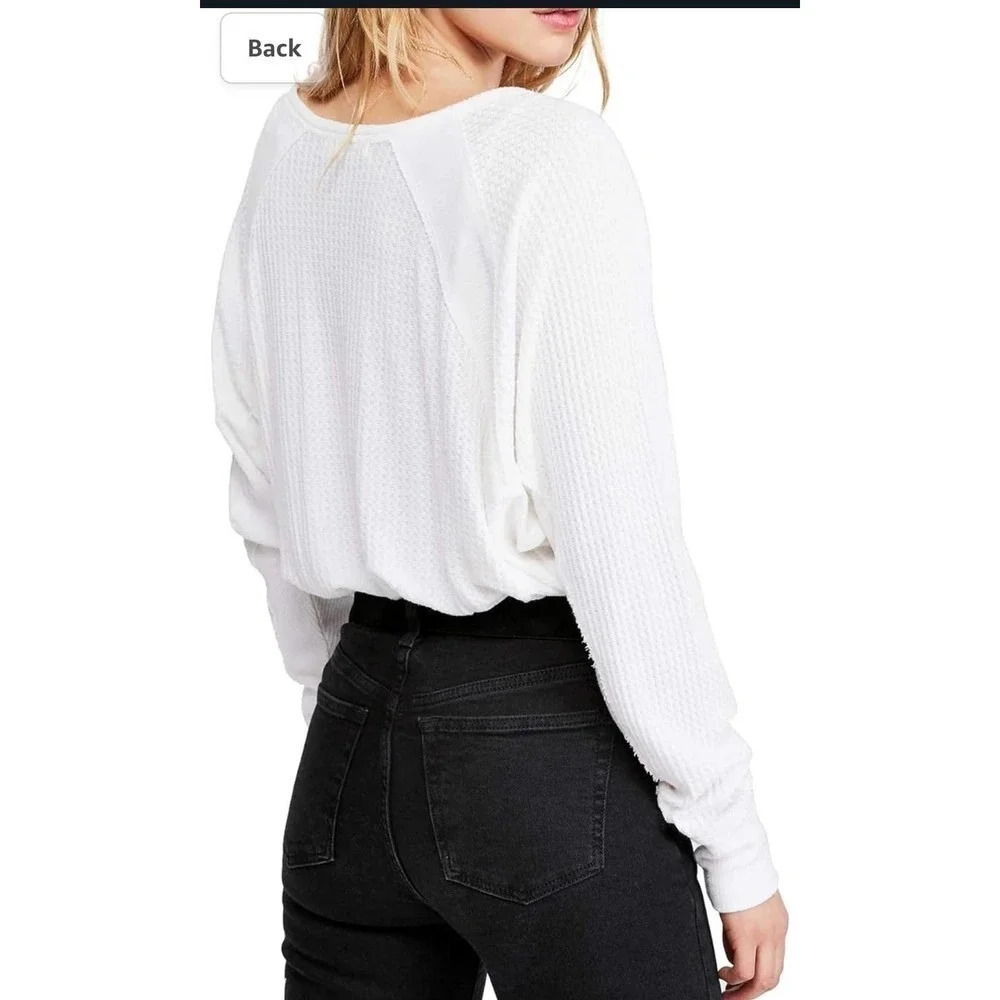 Free People Santa Clara Thermal Shirt White - Picture 2 of 11